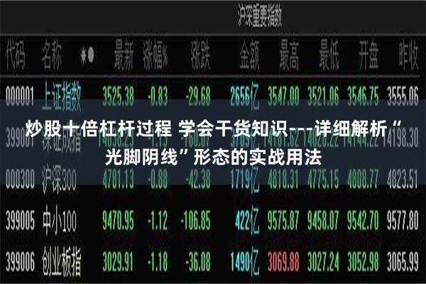 炒股十倍杠杆过程 学会干货知识---详细解析“光脚阴线”形态的实战用法