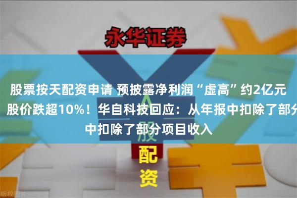 股票按天配资申请 预披露净利润“虚高”约2亿元收警示函，股价